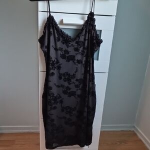 Velvet Floral Slip Dress